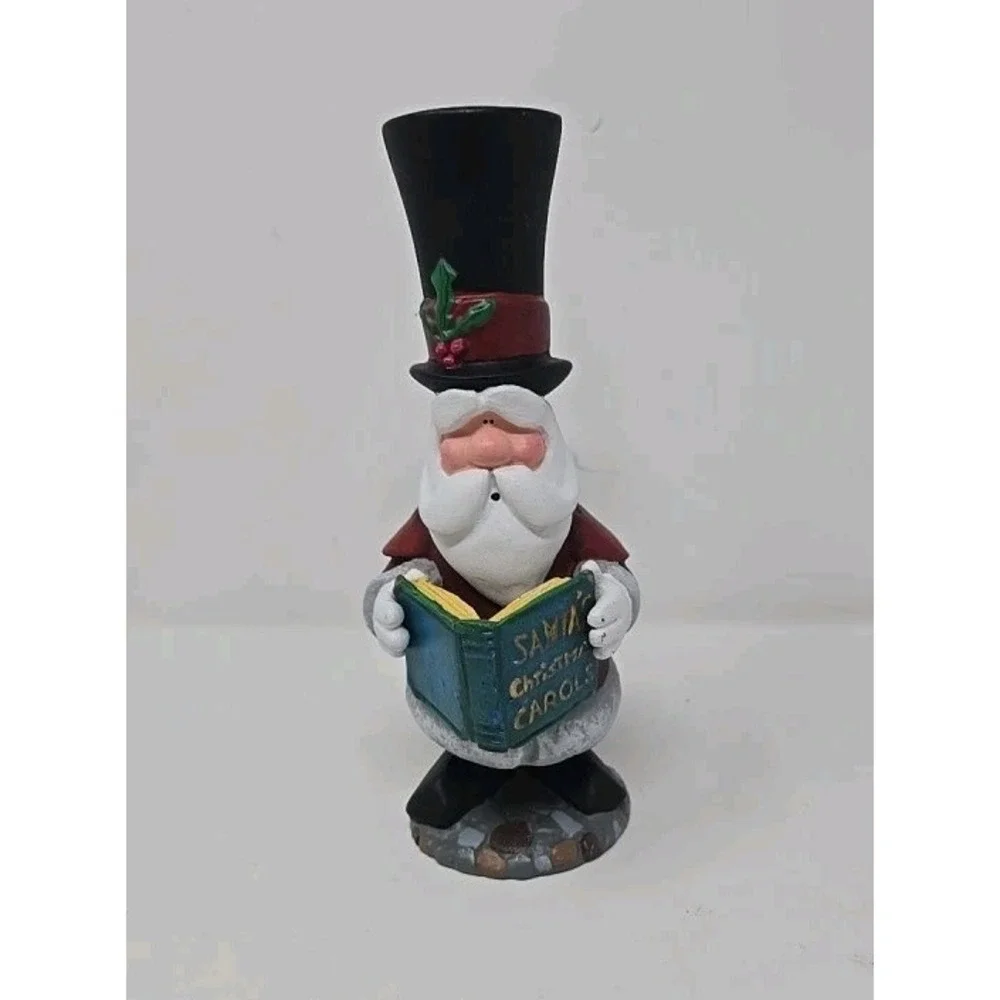 Vtg 1994 Santa figurine J. Adams the north pole caroling‎ society holding book